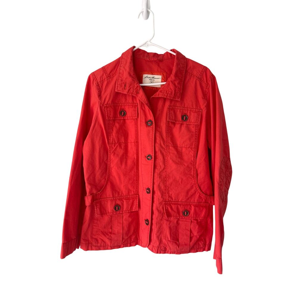 Eddie Bauer Red Lightweight Utility Jacket Extra Large